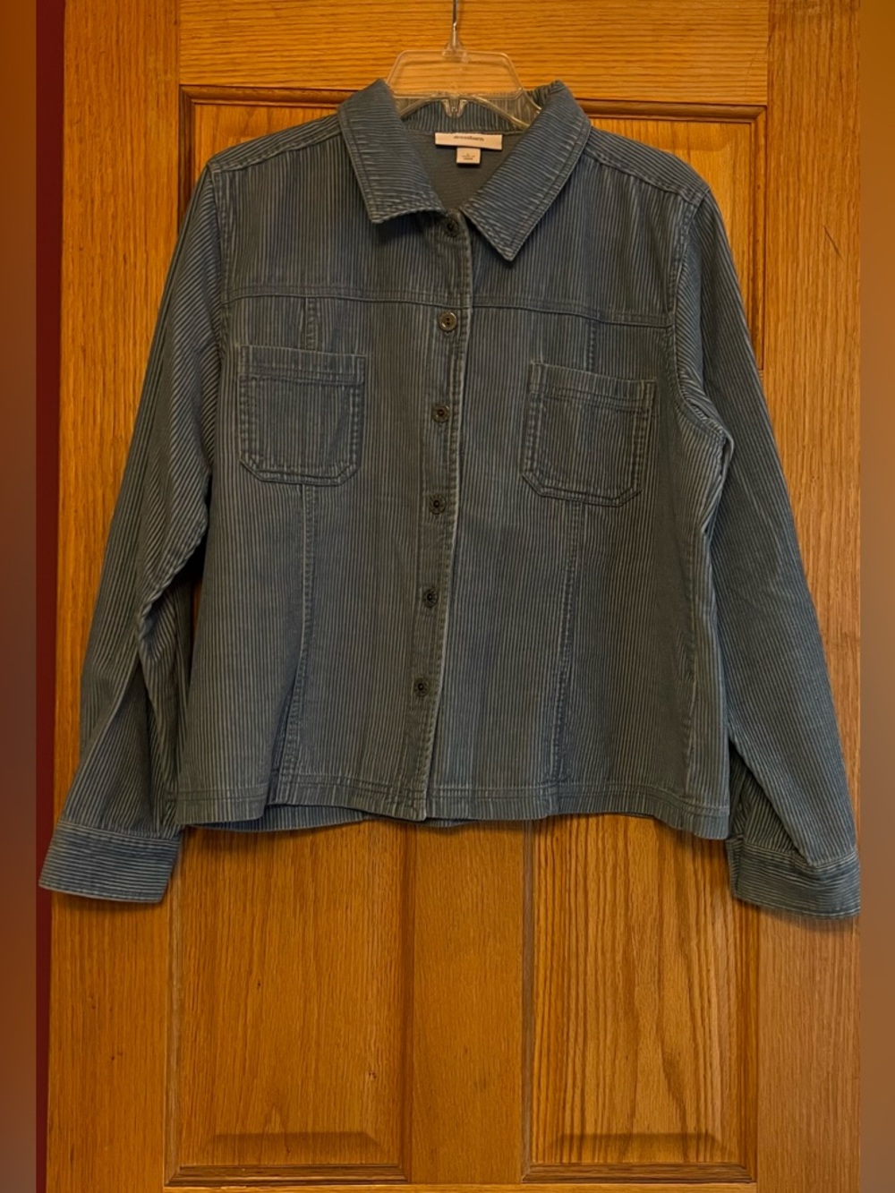 Dress Barn Casual Button Down Coat.  Color Blue. Size Large